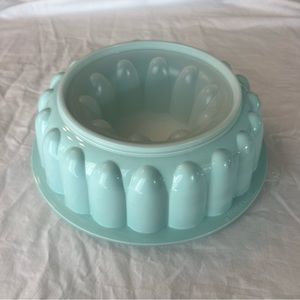 Vintage 3 Piece Tupperware Jel-N-Serve Jello Ring Mold Light Blue